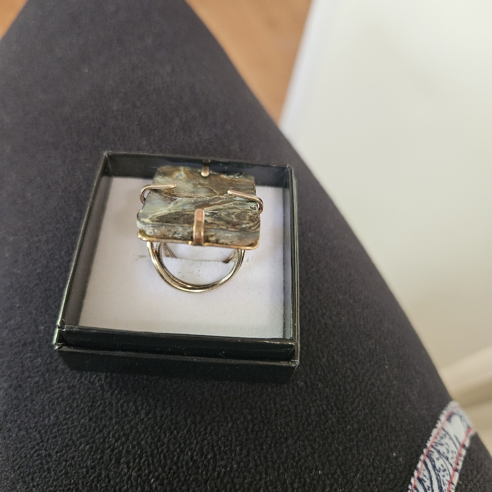 ABALONE AND STERLING SILVER ADJUSTABLE RING. BIG PIECE. PHOTOS 📸 - Picture 8 of 8